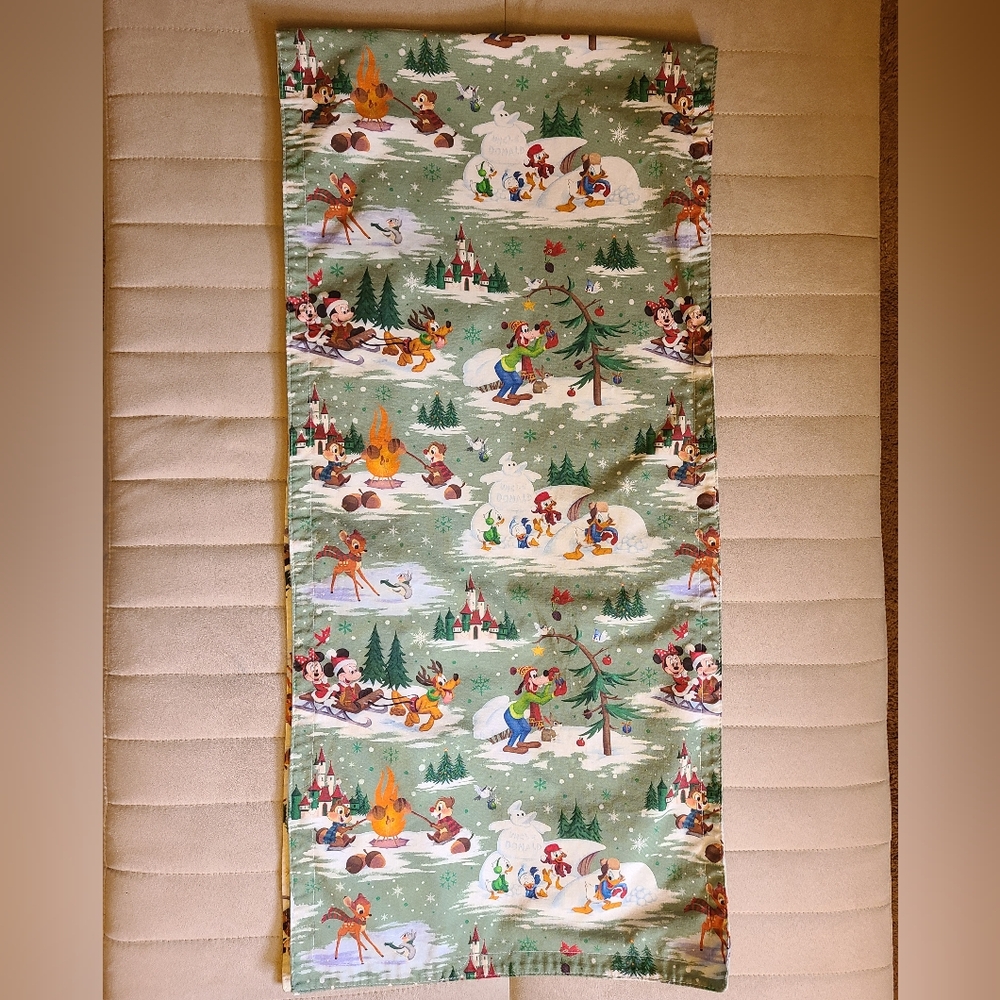 Disney Parks Winter Woodland Mickey and Friends Reversible Holiday Table Runner - Picture 3 of 6